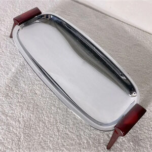 Vintage Glo Hill Gourmates Chrome Serving Tray With Bakelite Handles